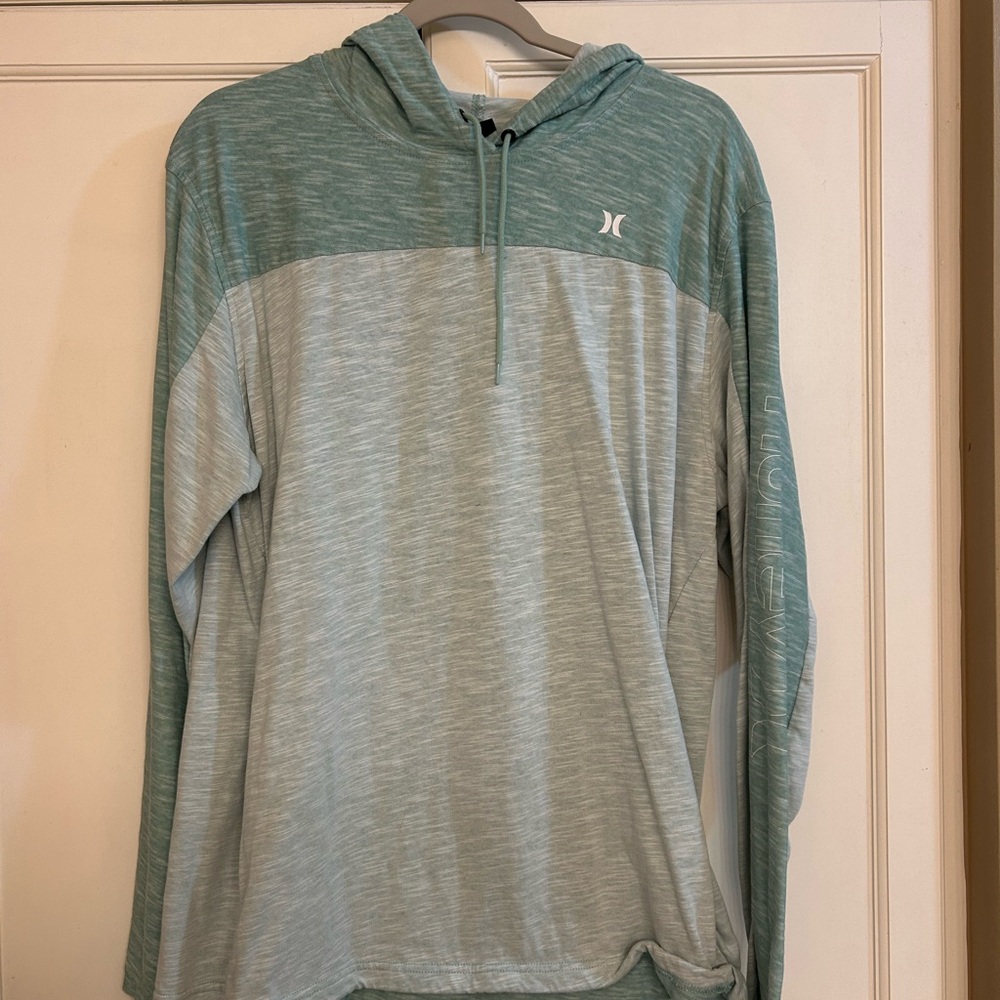 Hurley Teal and Gray Hoodie